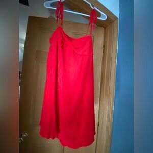Vibrant Red Sleeveless Dress